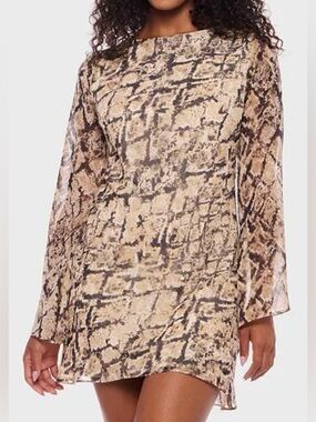 B Darlin Snake Print Tie-Back Dress